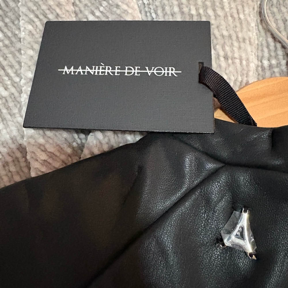 New Manière de Voir vegan leather their dress and suede skirt bodysuit set